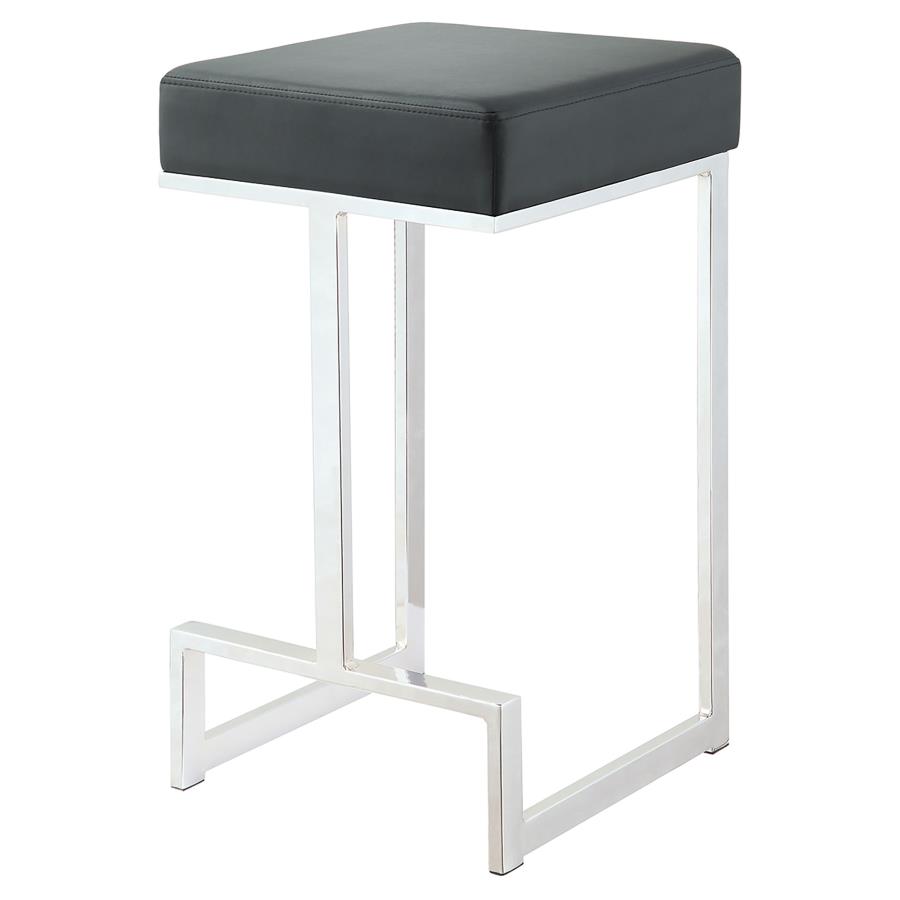 (image for) Gervase Square Counter Height Stool Black and Chrome - Click Image to Close