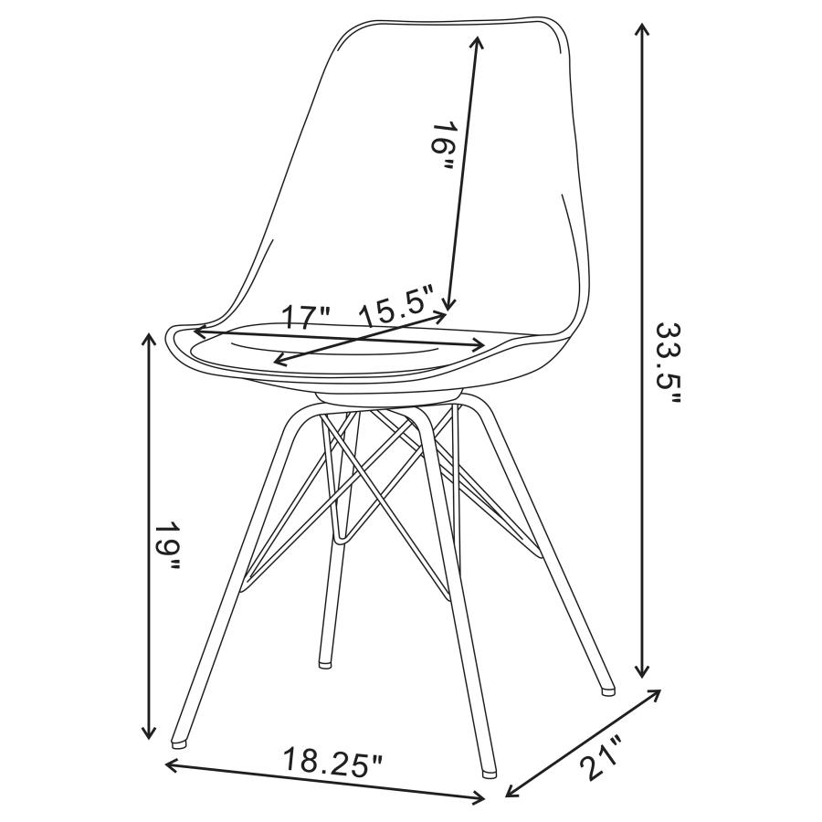 (image for) Lowry 5-piece Round Dining Table Set White and Black