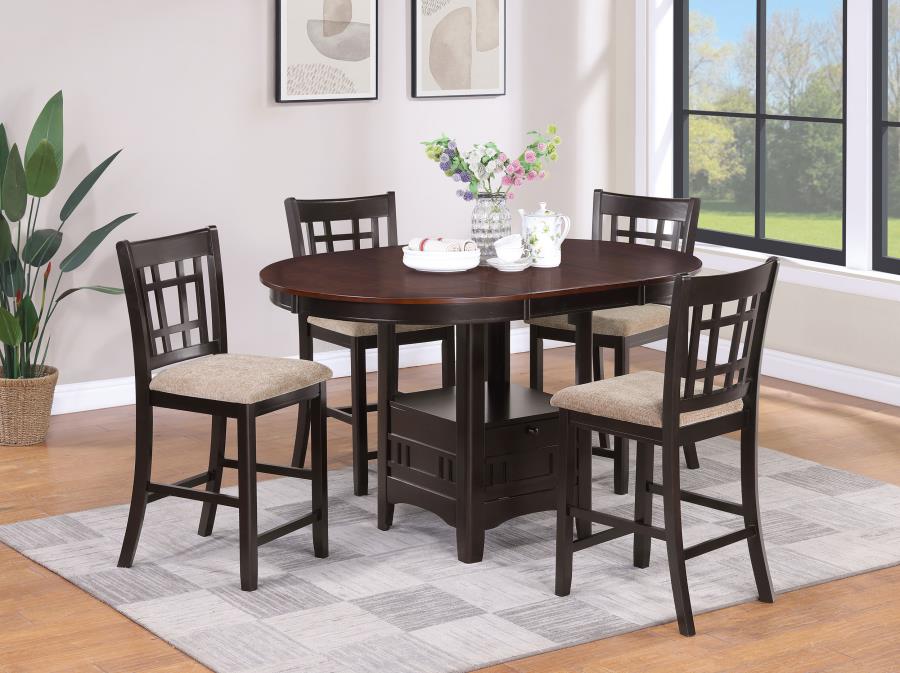 (image for) Lavon 5-piece Oval Counter Height Dining Set Light Chestnut