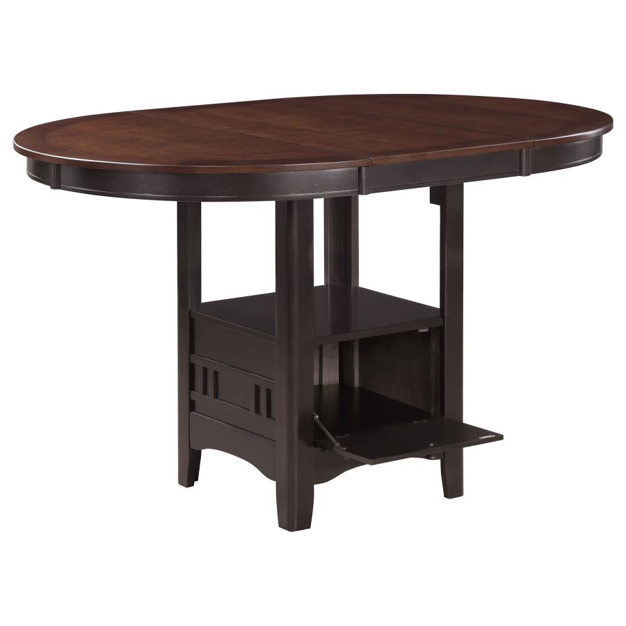 (image for) Lavon Oval 60-inch Extension Counter Dining Table Chestnut - Click Image to Close