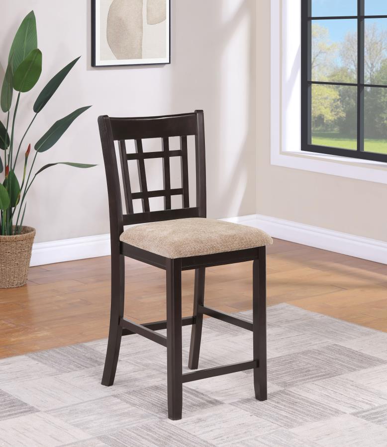 (image for) Lavon Wood Counter Chair Tan and Espresso (Set of 2)