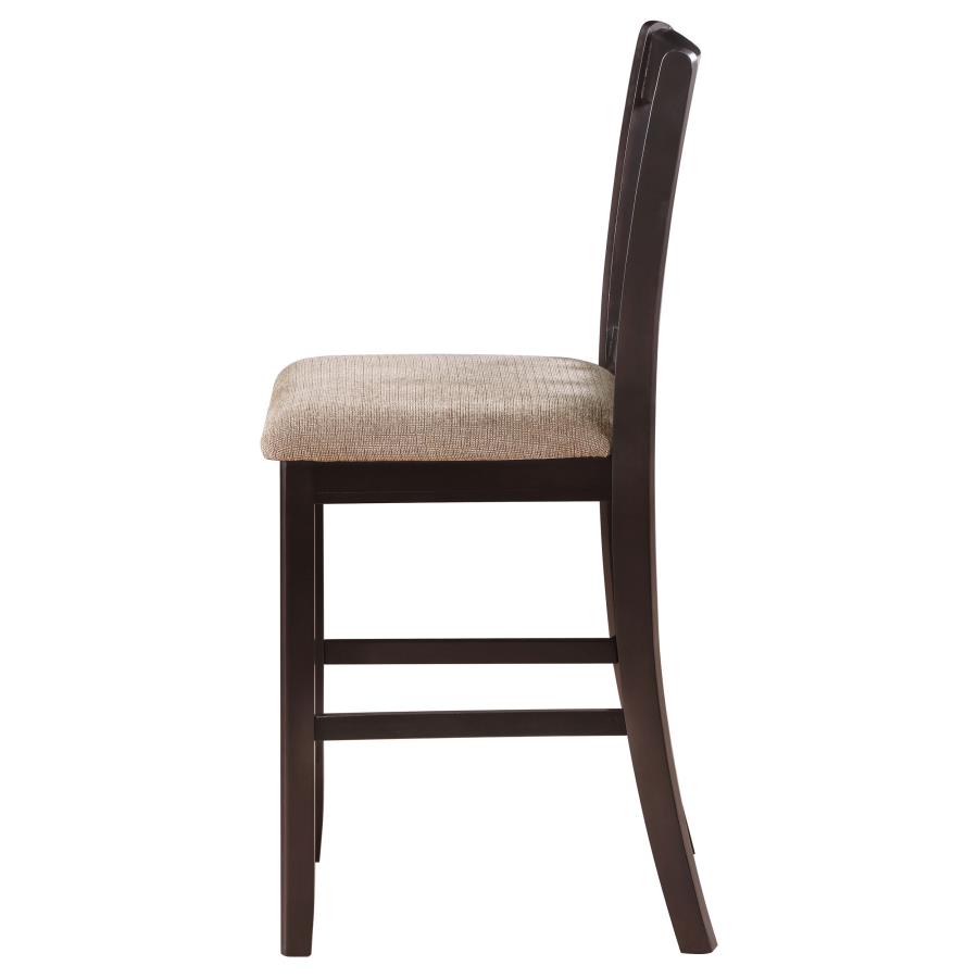 (image for) Lavon Wood Counter Chair Tan and Espresso (Set of 2)