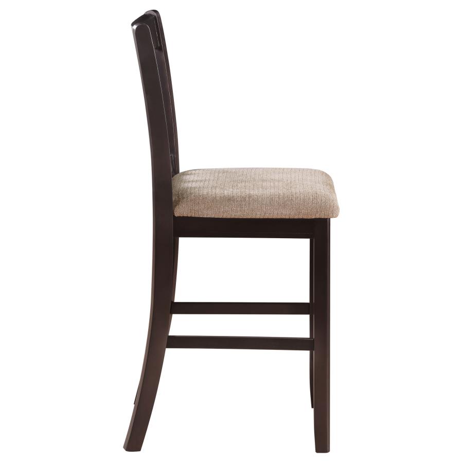 (image for) Lavon Wood Counter Chair Tan and Espresso (Set of 2)