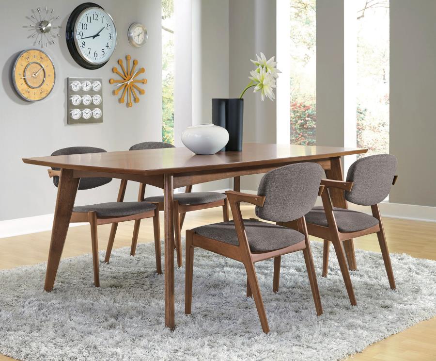 (image for) Malone 5-piece Rectangular Dining Table Set Dark Walnut - Click Image to Close