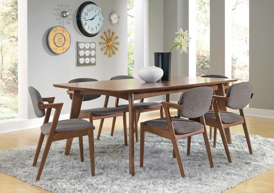 (image for) Malone 7-piece Rectangular Dining Table Set Dark Walnut - Click Image to Close