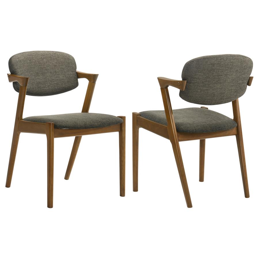 (image for) Malone Padded Wood Dining Arm Chair Dark Walnut (Set of 2)