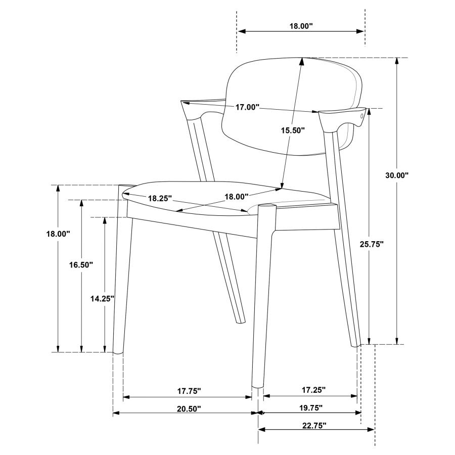 (image for) Malone Padded Wood Dining Arm Chair Dark Walnut (Set of 2)