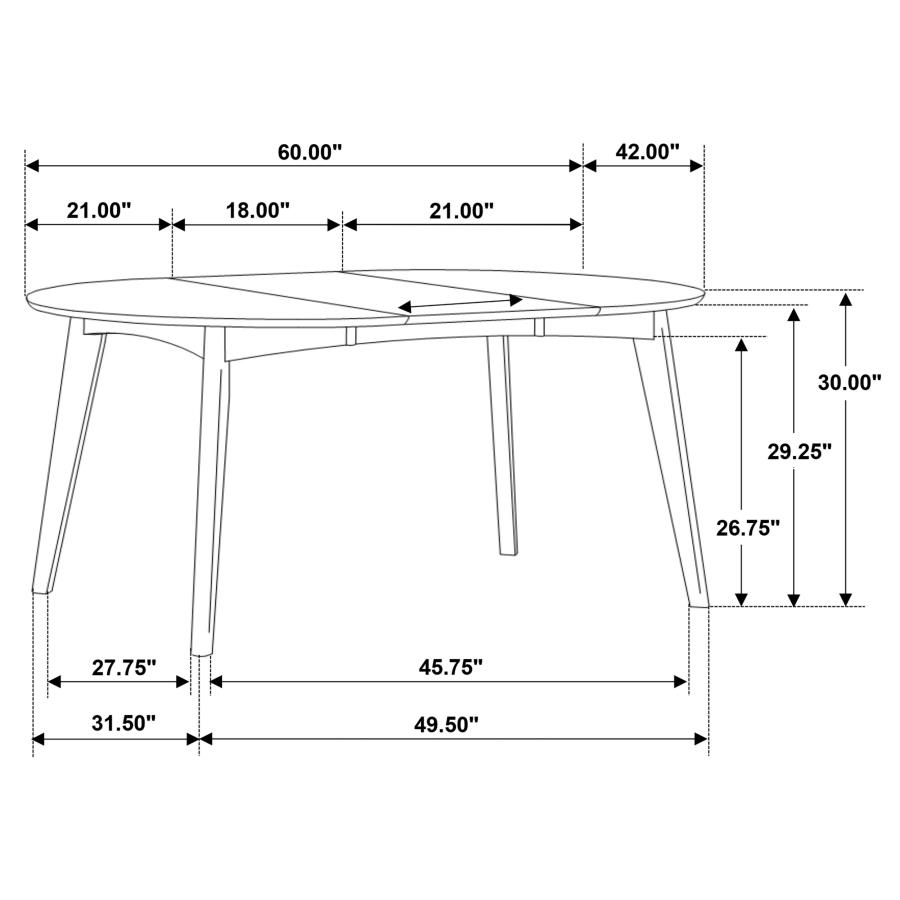 (image for) Jedda 5-piece Oval Dining Table Set Dark Walnut