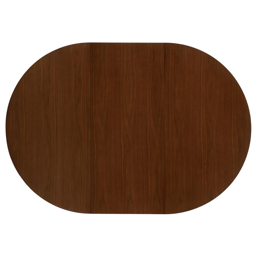 (image for) Jedda Oval 60-inch Extension Leaf Dining Table Dark Walnut