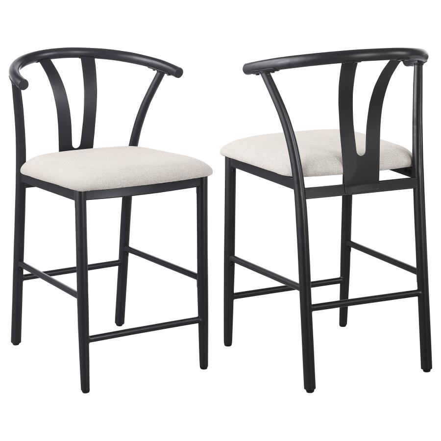 (image for) Dolman Counter Height Dining Side Chair Beige (Set of 2) - Click Image to Close