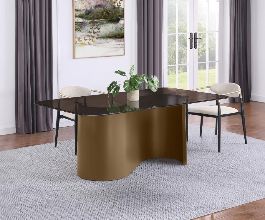 (image for) Edson 72-inch Rectangular Glass Top Dining Table Bronze