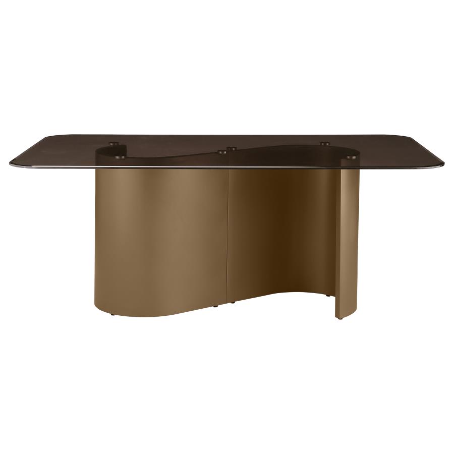 (image for) Edson 72-inch Rectangular Glass Top Dining Table Bronze