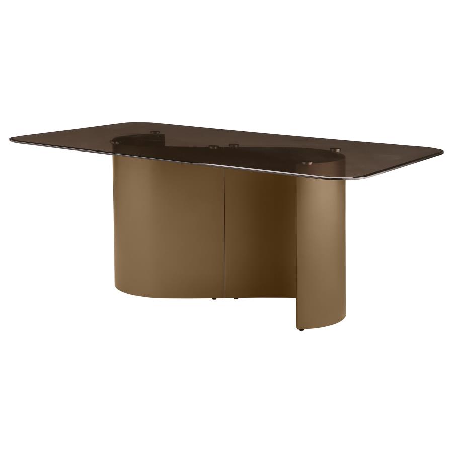 (image for) Edson 72-inch Rectangular Glass Top Dining Table Bronze