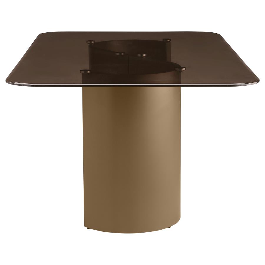 (image for) Edson 72-inch Rectangular Glass Top Dining Table Bronze