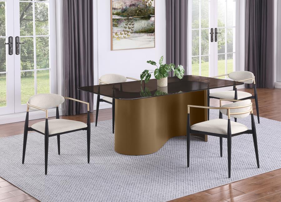 (image for) Edson 72-inch Rectangular Glass Top Dining Table Bronze