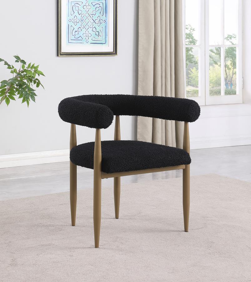 (image for) Dunmore Boucle Upholstered Dining Arm Chair Black (Set of 2)