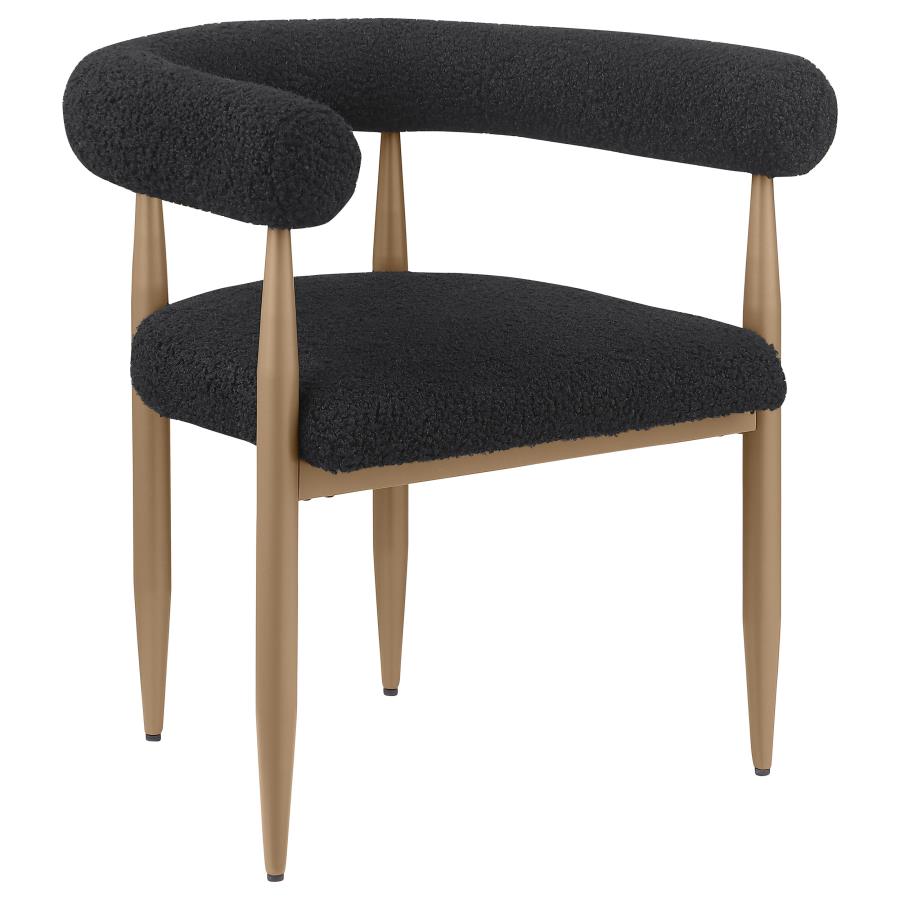 (image for) Dunmore Boucle Upholstered Dining Arm Chair Black (Set of 2)