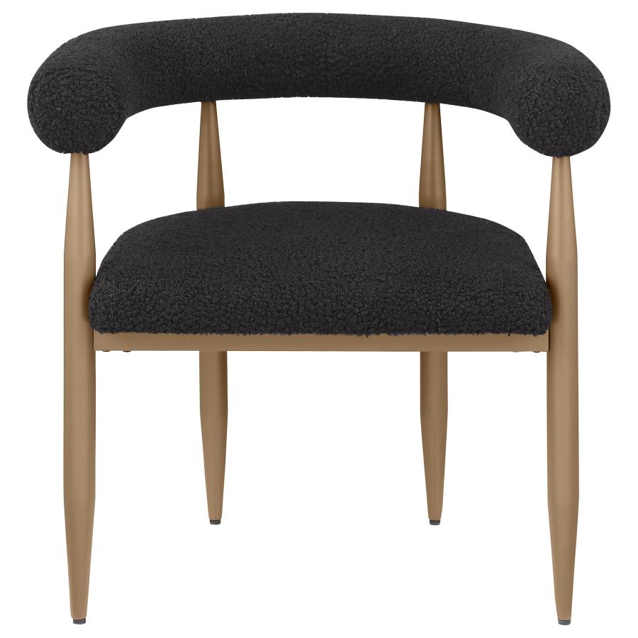 (image for) Dunmore Boucle Upholstered Dining Arm Chair Black (Set of 2)