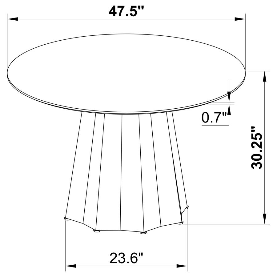 (image for) Camden 5-piece Round Faux Marble Top Dining Table Set Black