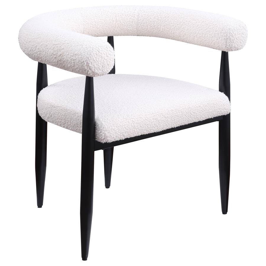 (image for) Camden Boucle Upholstered Dining Arm Chair Cream (Set of 2)