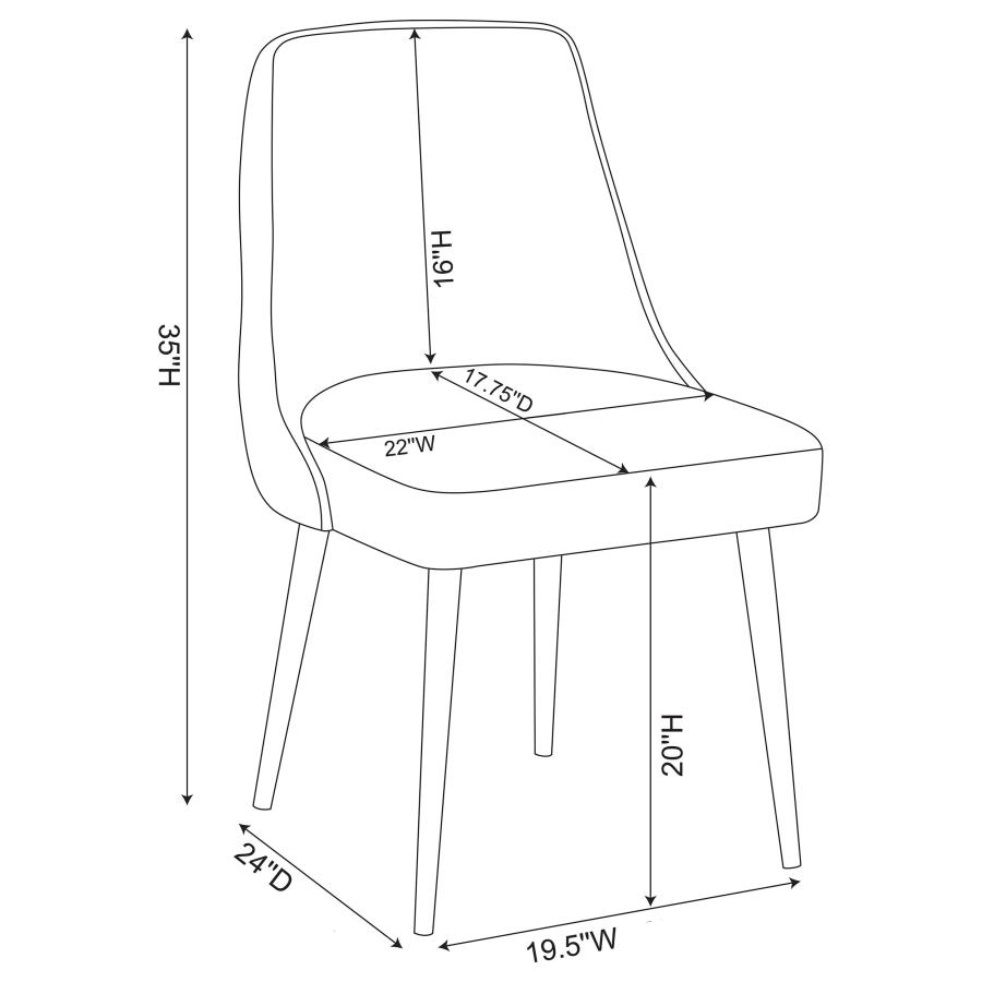 (image for) Cosmo Upholstered Dining Side Chair Grey (Set of 2)