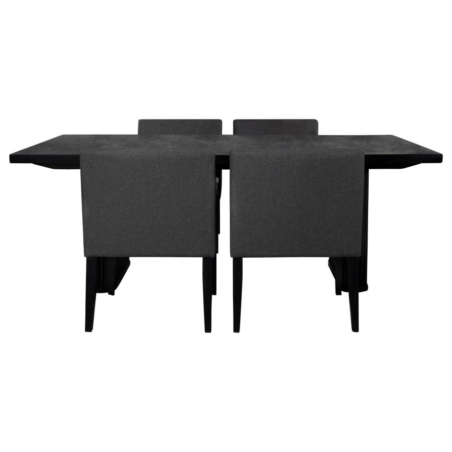 (image for) Catherine 5-piece Rectangular Dining Table Set Black