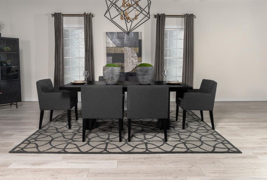 (image for) Catherine 7-piece Rectangular Dining Table Set Black