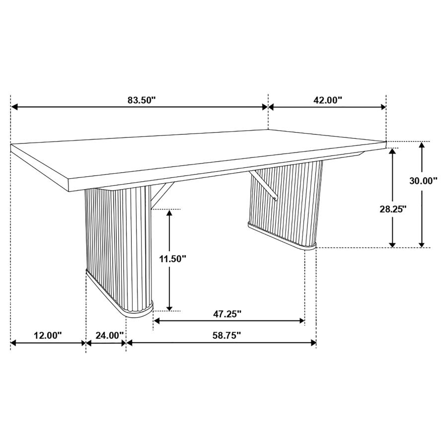 (image for) Catherine 7-piece Rectangular Dining Table Set Black