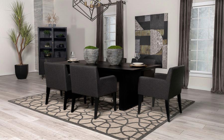 (image for) Catherine Rectangular 84-inch Wood Dining Table Black