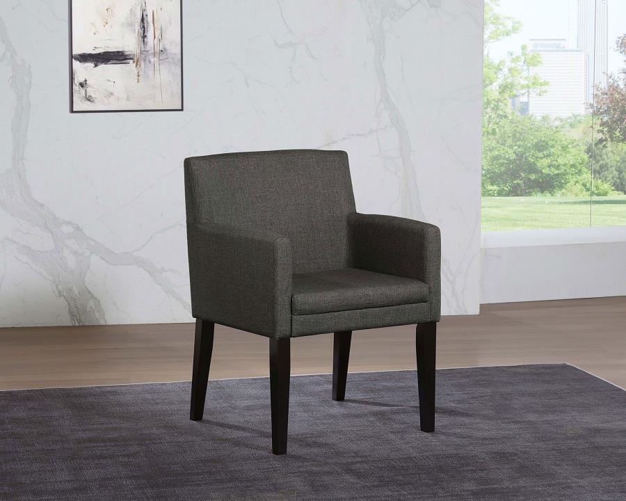 (image for) Catherine Upholstered Dining Arm Chair Grey (Set of 2)