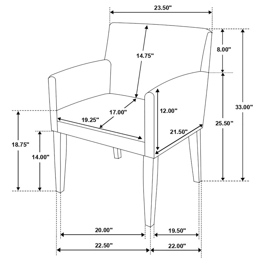 (image for) Catherine Upholstered Dining Arm Chair Grey (Set of 2)