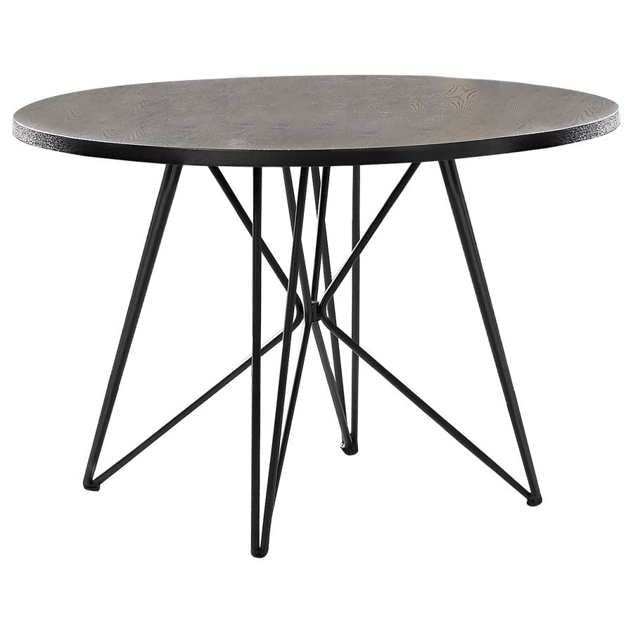 (image for) Rennes Round 45-inch Wood Top Dining Table Gunmetal