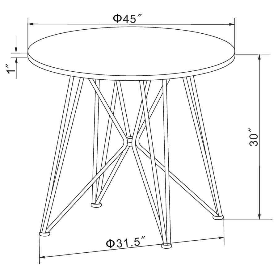 (image for) Rennes Round 45-inch Wood Top Dining Table Gunmetal