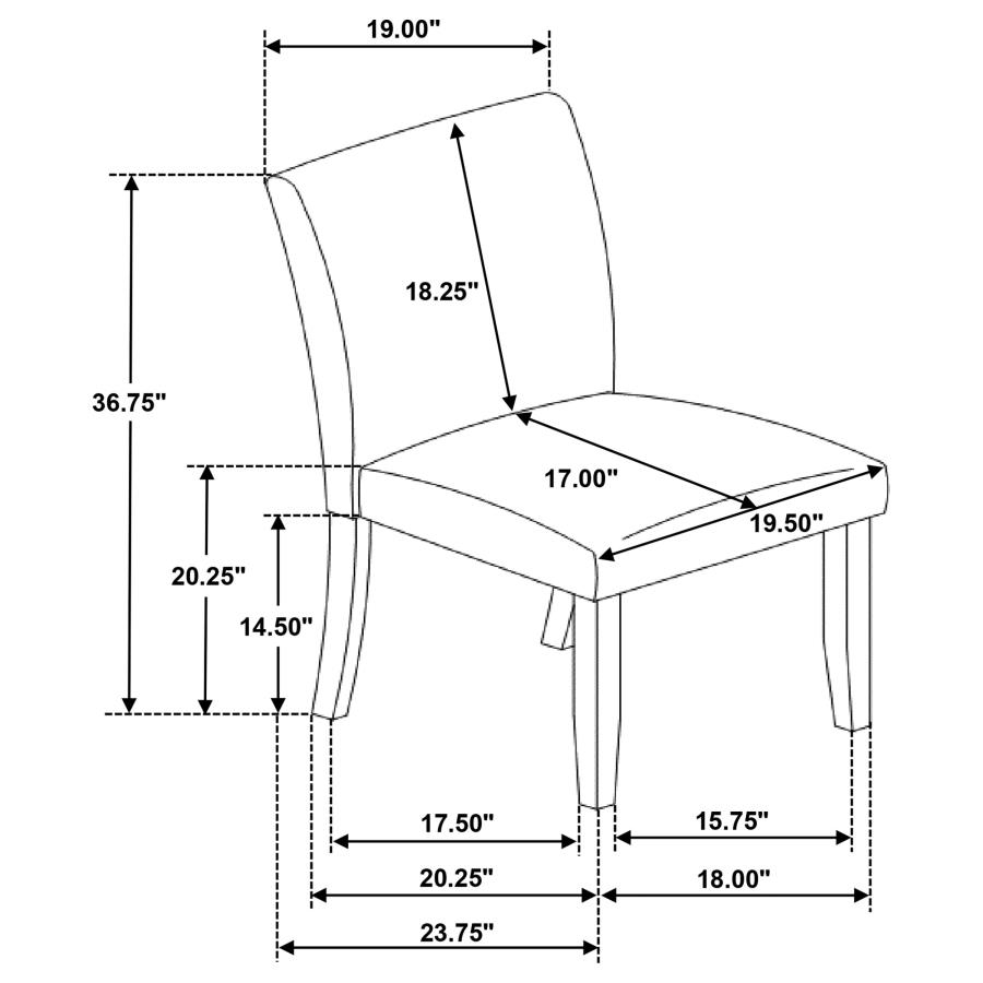 (image for) Cantley Upholstered Dining Side Chair Blue (Set of 2)