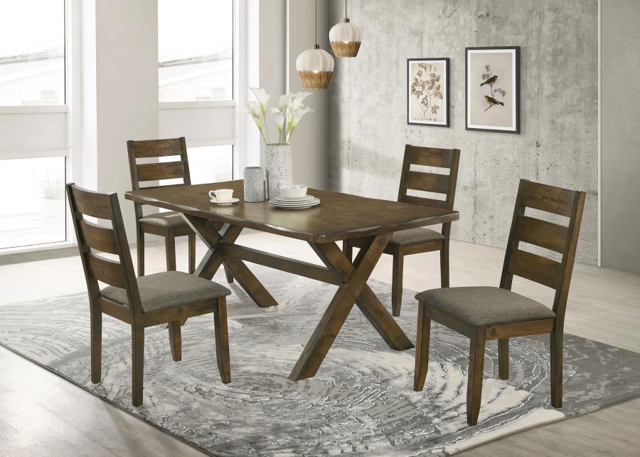 (image for) Alston 5-piece Rectangular Dining Table Set Knotty Nutmeg - Click Image to Close