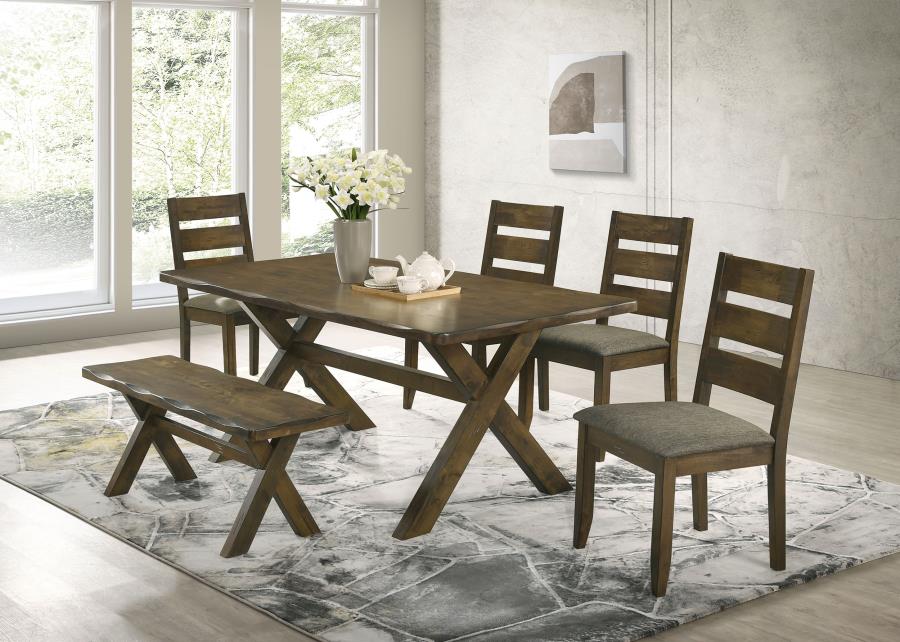 (image for) Alston 6-piece Rectangular Dining Table Set Knotty Nutmeg - Click Image to Close