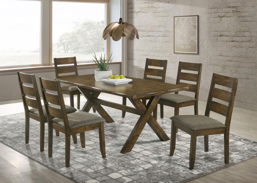 (image for) Alston 7-piece Rectangular Dining Table Set Knotty Nutmeg