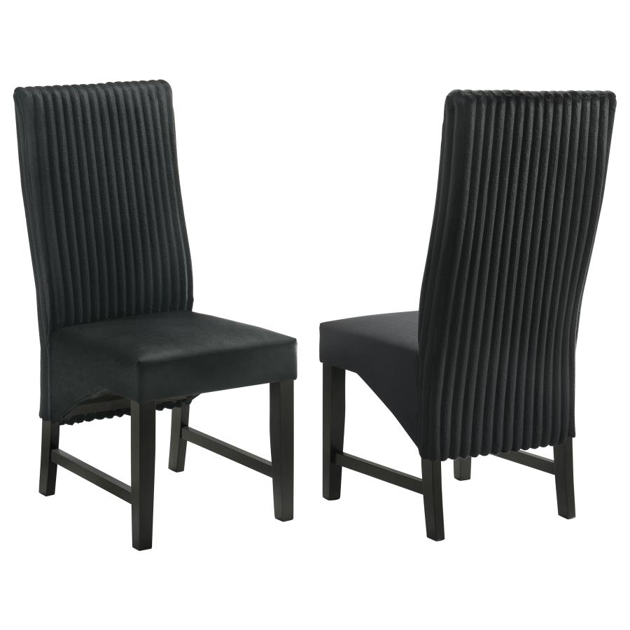 (image for) Barrand Upholstered Dining Side Chair Black (Set of 2) - Click Image to Close