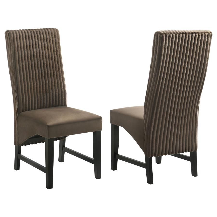 (image for) Barrand Upholstered Dining Side Chair Chocolate (Set of 2)