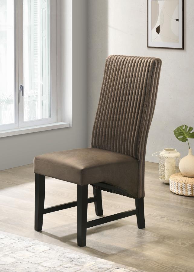 (image for) Barrand Upholstered Dining Side Chair Chocolate (Set of 2)