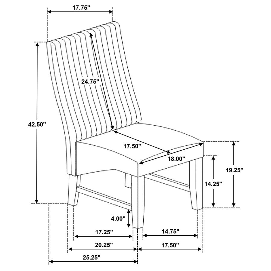 (image for) Barrand Upholstered Dining Side Chair Chocolate (Set of 2)