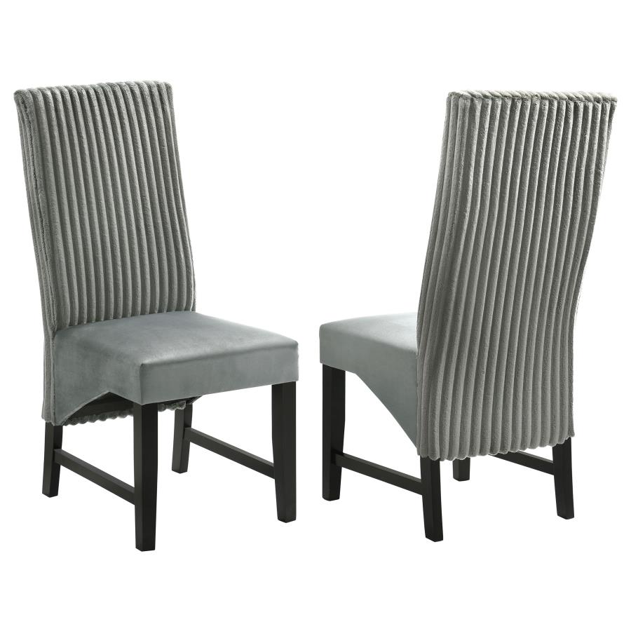 (image for) Barrand Upholstered Dining Side Chair Grey (Set of 2) - Click Image to Close