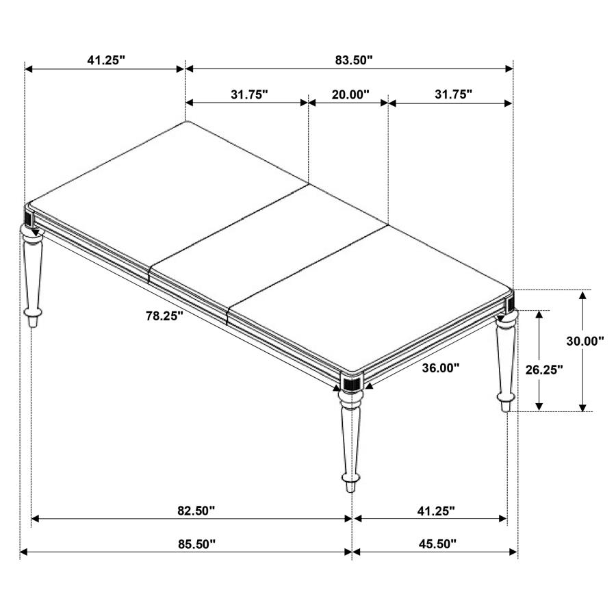 (image for) Bling Game 86-inch Extension Dining Table Metallic Platinum