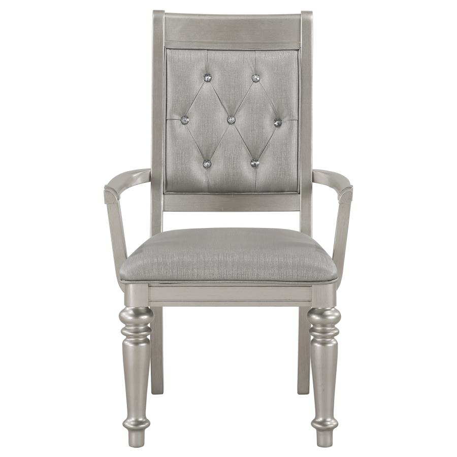 (image for) Bling Game Dining Arm Chair Metallic Platinum (Set of 2)