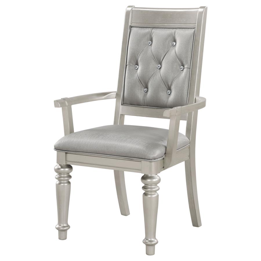 (image for) Bling Game Dining Arm Chair Metallic Platinum (Set of 2)