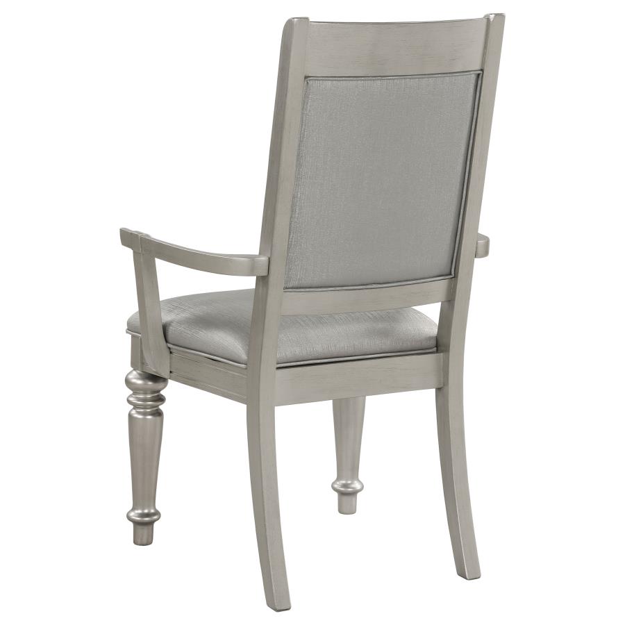 (image for) Bling Game Dining Arm Chair Metallic Platinum (Set of 2)