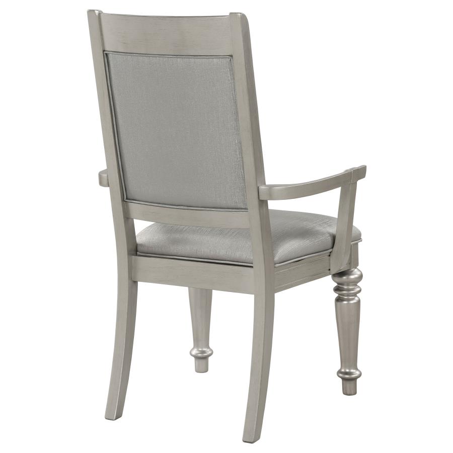 (image for) Bling Game Dining Arm Chair Metallic Platinum (Set of 2)