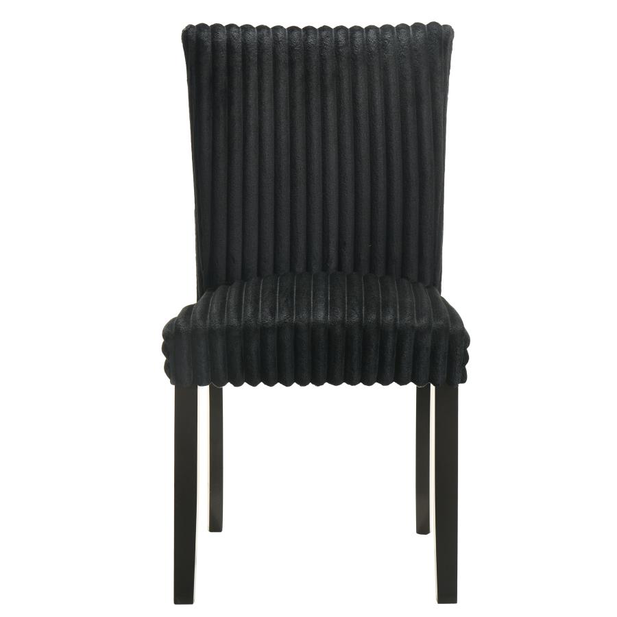Dermott Upholstered Parson Dining Side Chair Black (Set of 2)