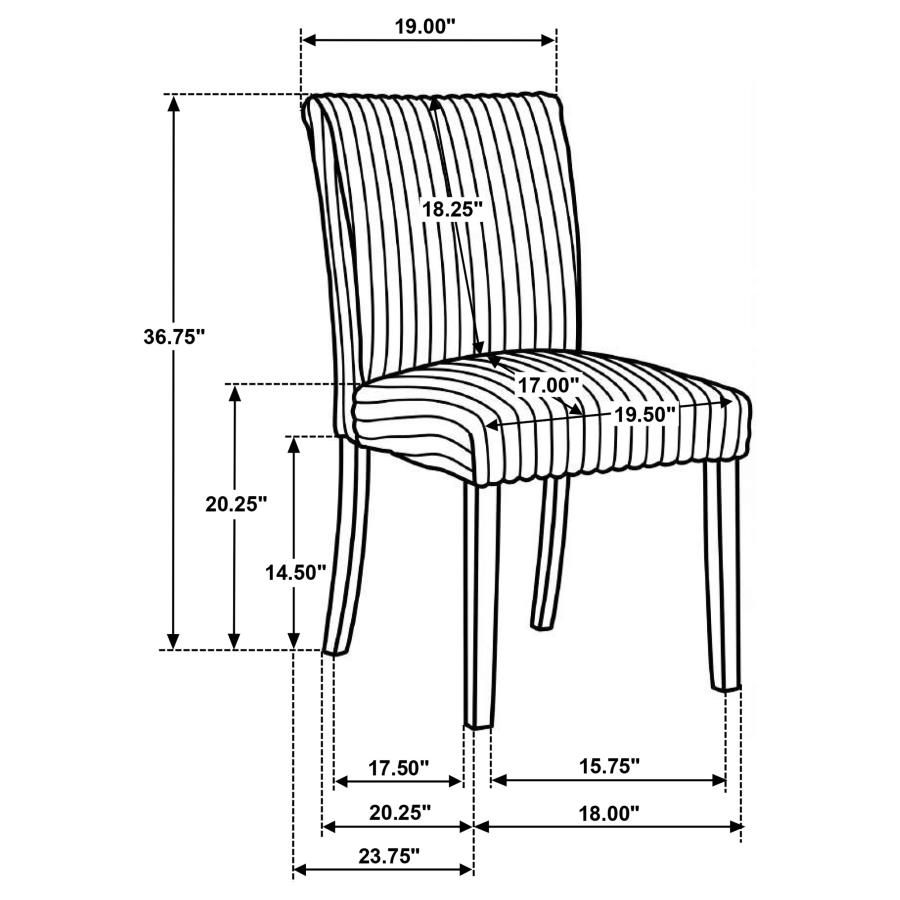 Modal Additional Images for Dermott Upholstered Parson Dining Side Chair Cream (Set of 2)