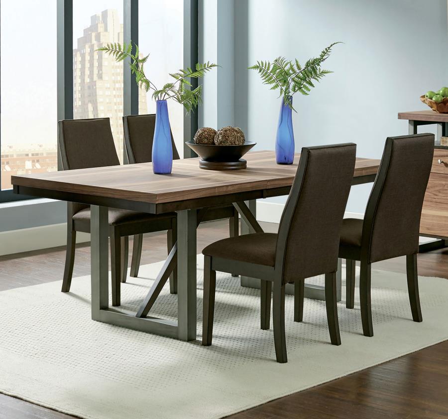 (image for) Spring Creek 5-piece Rectangular Dining Table Set Chocolate - Click Image to Close